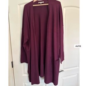 Purple Women's merino wool Sweater Cardigan - size 3x - by Sejour.